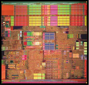 Pentium 4 Prescott die photo by courtesy of Intel